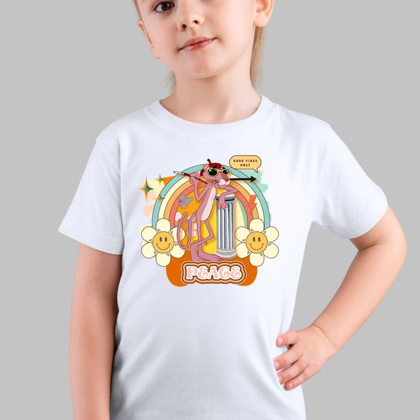 Tricou Pantera Roz – Peace & Good Vibes