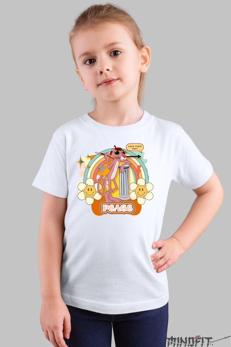 Tricou Pantera Roz -Peace & Good Vibes