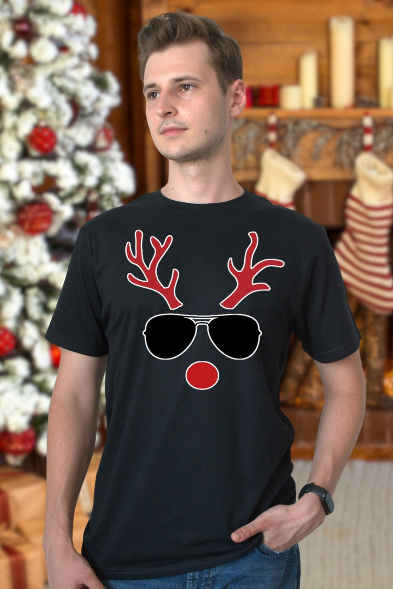 Set Tricouri Cuplu Reni Minimalisti Cool barbat negru