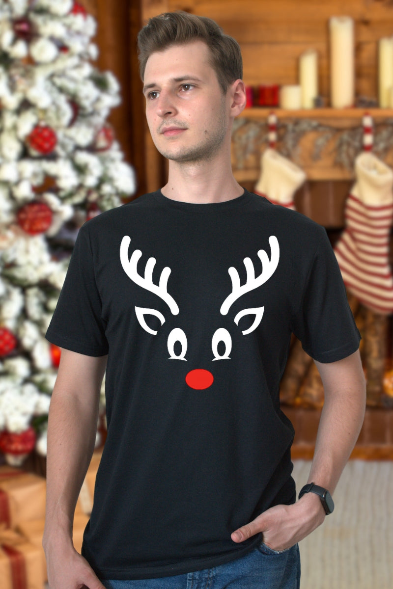 Set Tricouri Cuplu Reni Minimalisti barbat negru