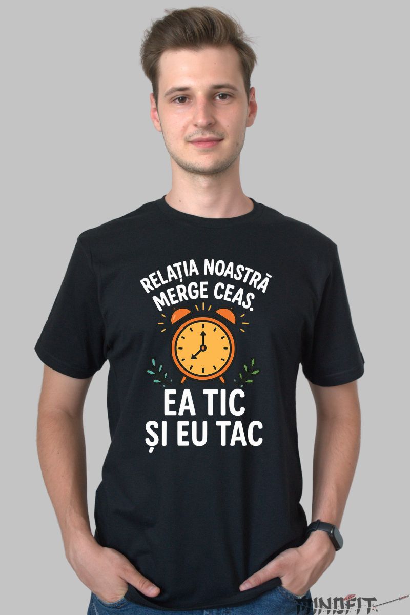 Tricou Amuzant Relatia Nostra barbat negru fata