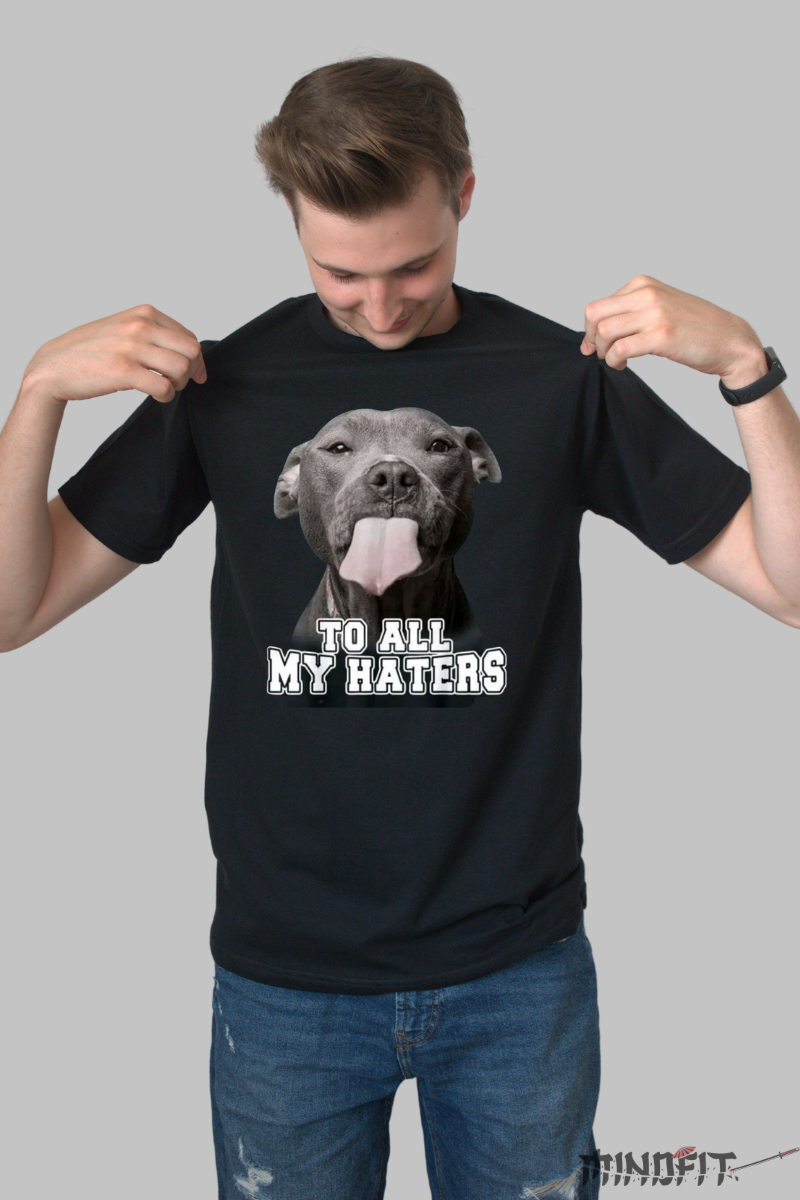 Tricou Amuzant "To All My Haters" barbat negru fata