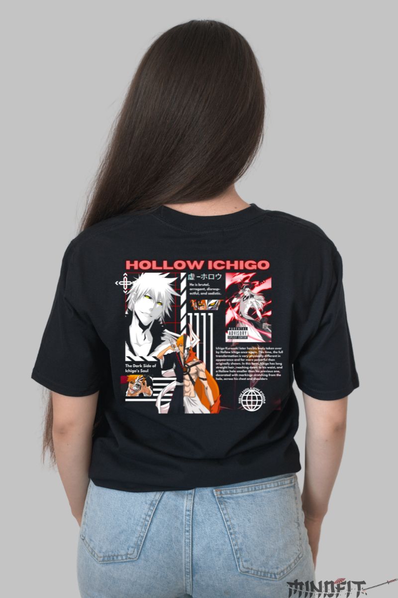 Tricou Anime Bleach Dama Negru Spate