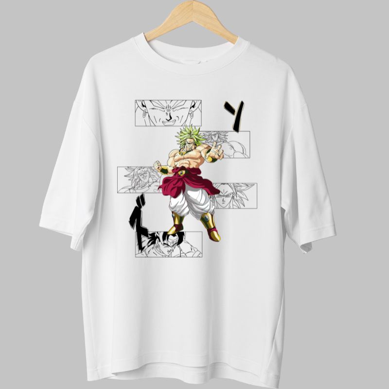 Tricou Anime Dragon Ball Broly Graphic Design alb fata