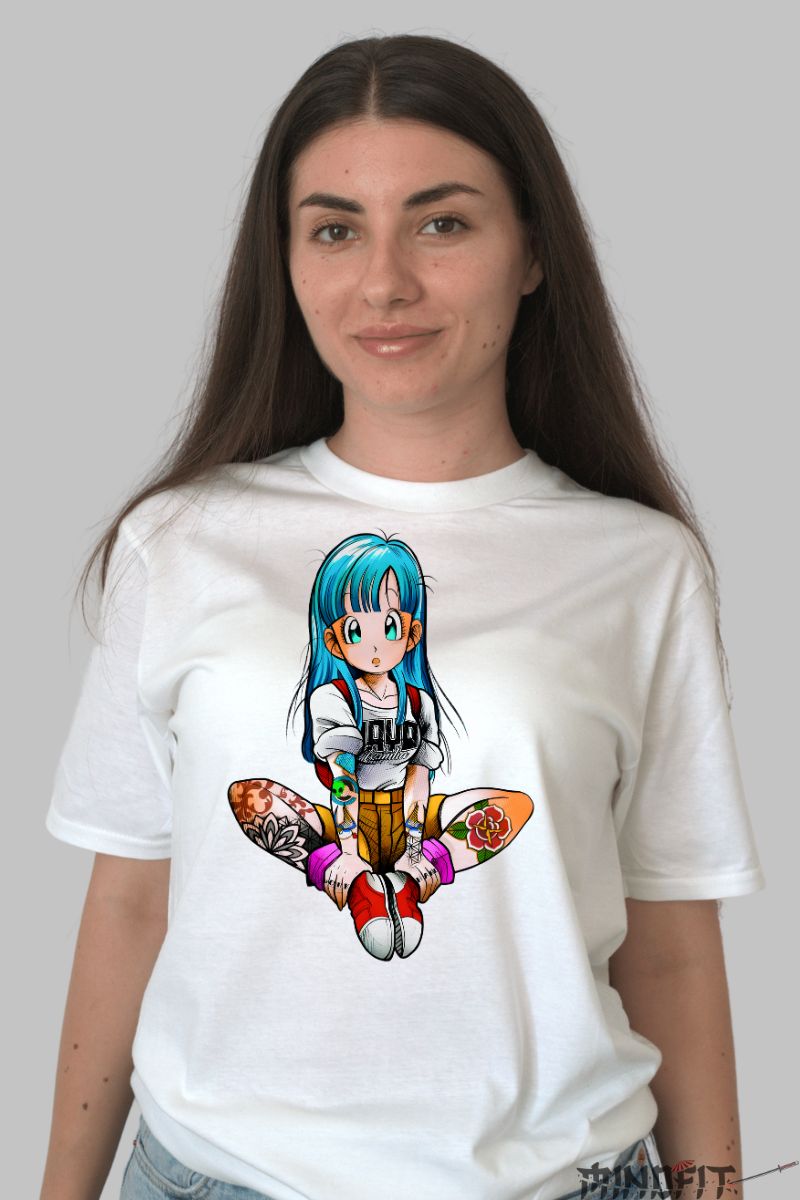 Tricou Anime Dragon Ball Bulma The Sweet dama alb fata