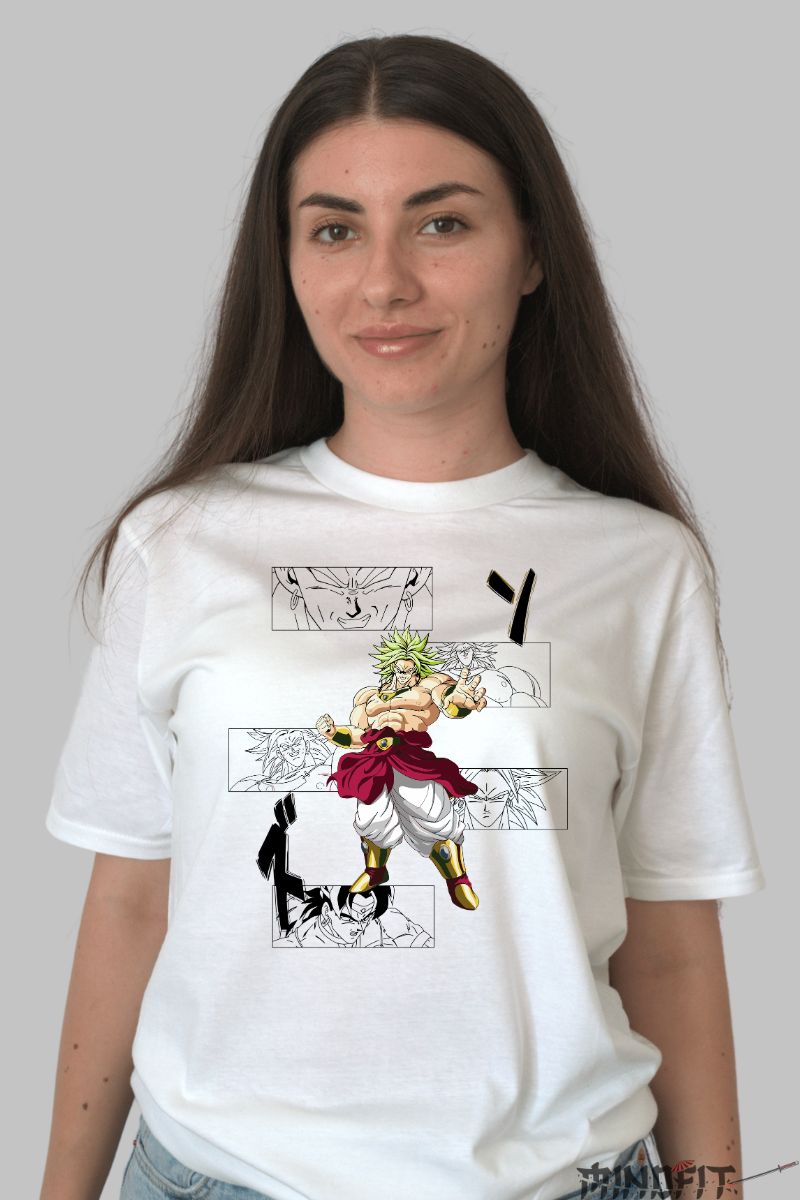 Tricou Anime Dragon Ball Broly Graphic Design dama alb fata