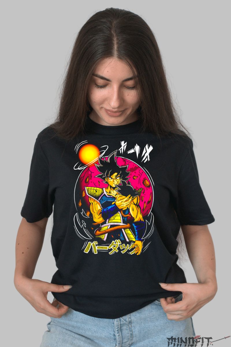 Tricou Anime Dragon Ball Son Goku Bardock dama negru fata
