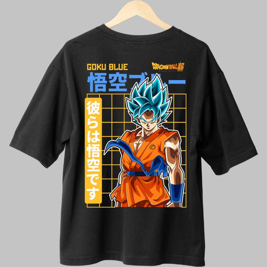 Tricou Anime Dragon Ball Son Goku Blue Samurai negru spate