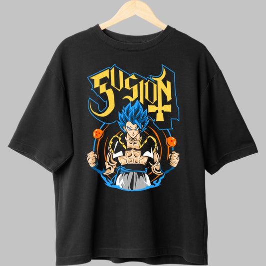 Tricou Anime Dragon Ball Son Goku Fusion negru fata