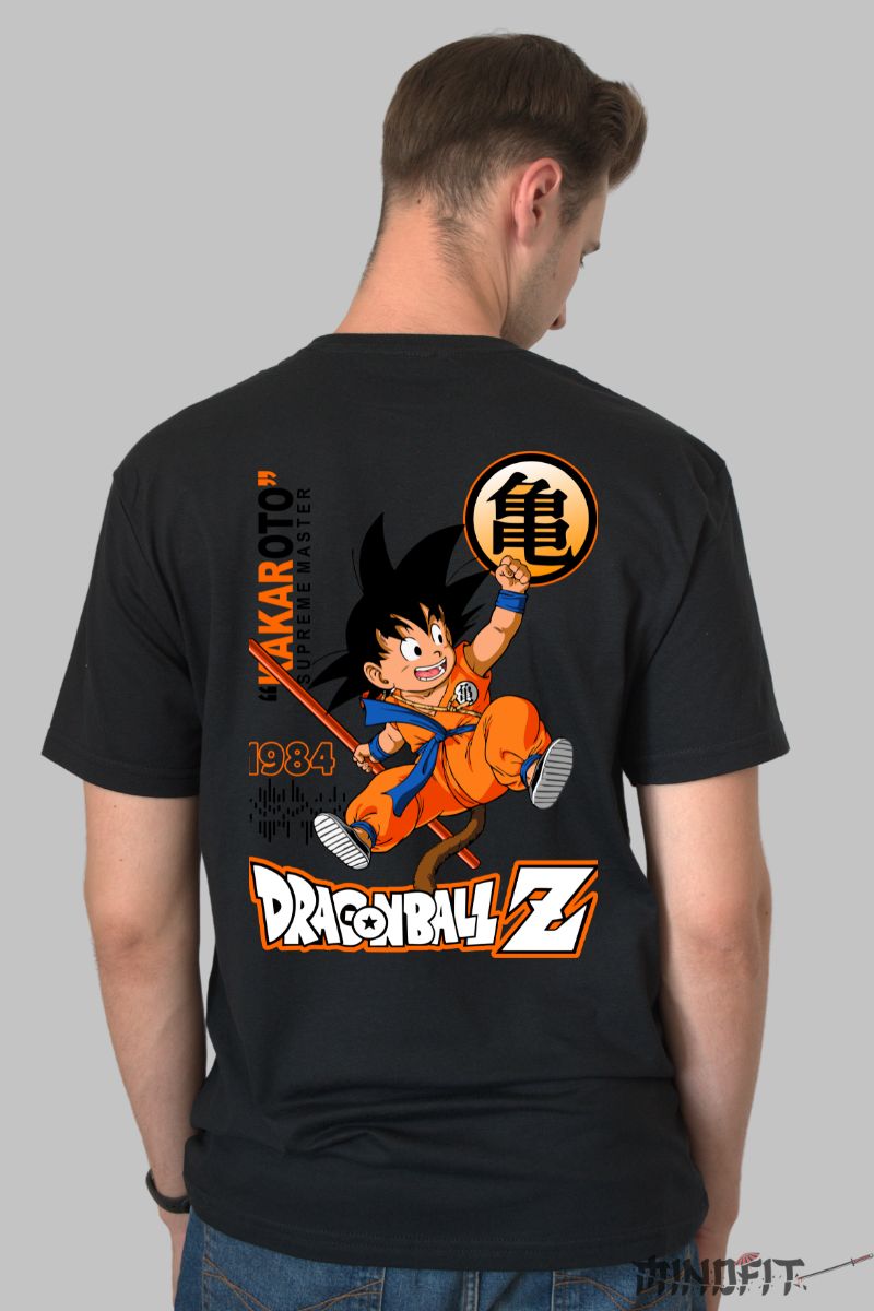 Tricou Anime Dragon Ball Son Goku Kakaroto barbat negru spate