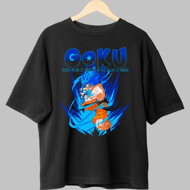 Tricou Anime Dragon Ball Son Goku Power Comes negru fata