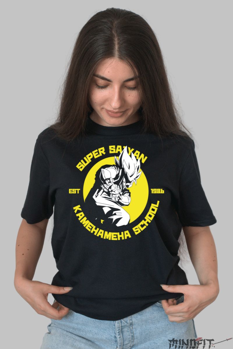 Tricou Anime Dragon Ball Son Goku Super Saiyan dama negru fata