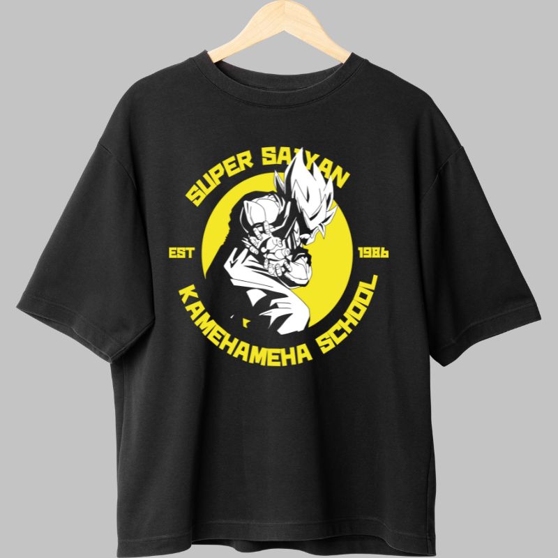 Tricou Anime Dragon Ball Son Goku Super Saiyan negru fata