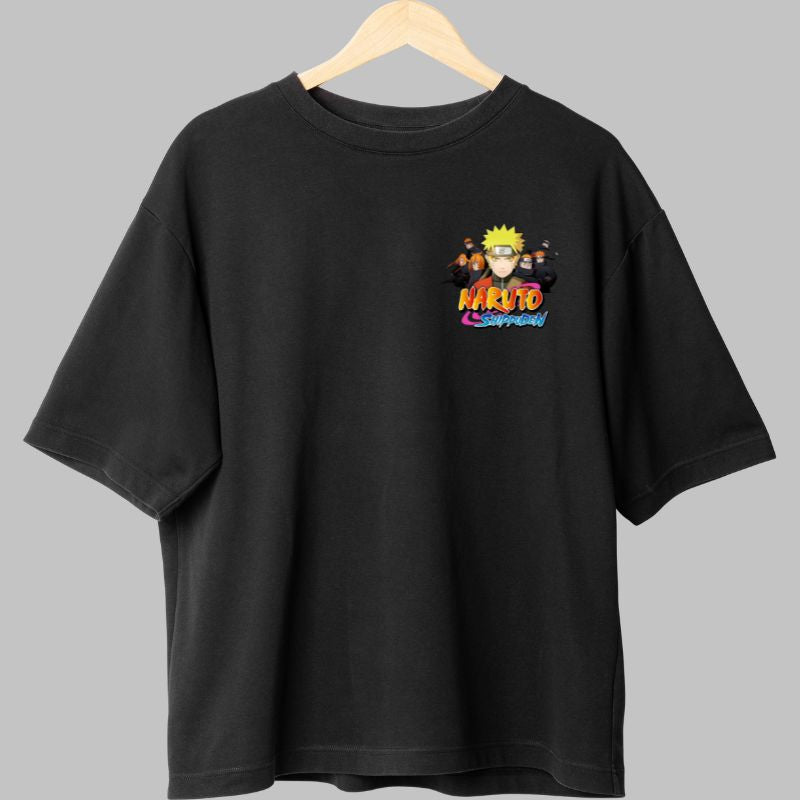 Tricou Anime Naruto Akatsuki Clan negru fata