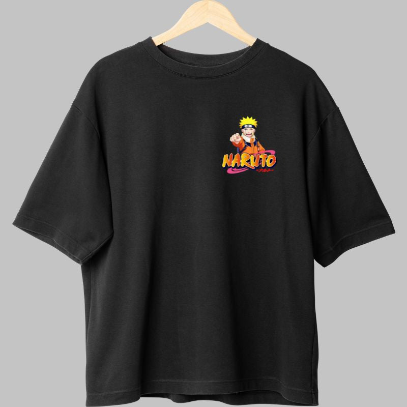 Tricou Anime Naruto Baby Ninja negru fata