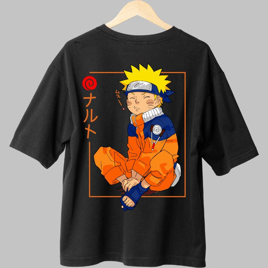 Tricou Anime Naruto Baby Ninja negru spate