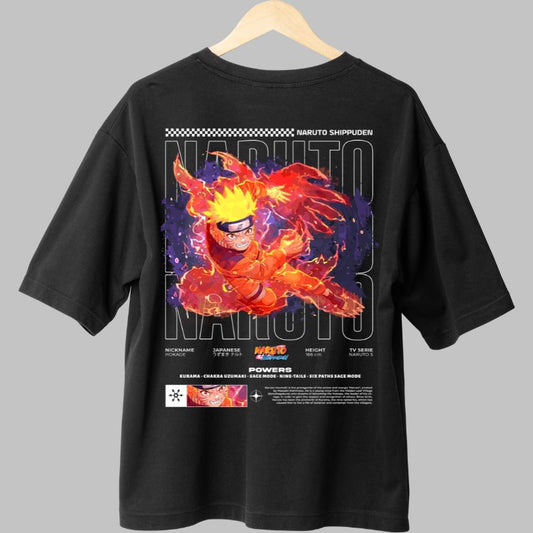 Tricou Anime Naruto Beast Mode negru spate