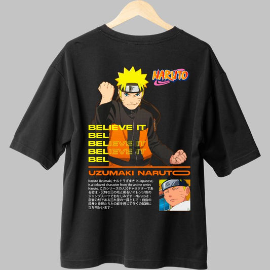 Tricou Anime Naruto Believe in Yourself negru spate