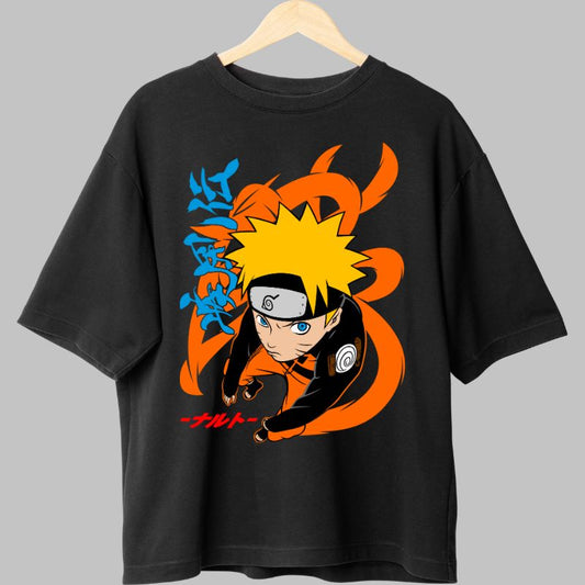 Tricou Anime Naruto Dattebayo negru fata