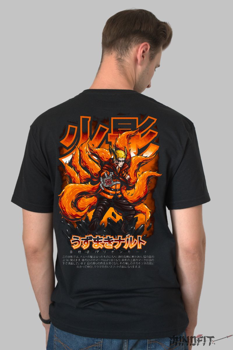 Tricou Anime Naruto Devastation ON barbat negru spate