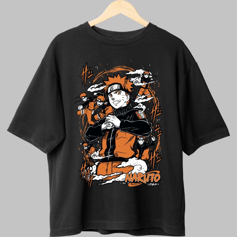 Tricou Anime Naruto Kage Bunshin No Jutsu negru fata