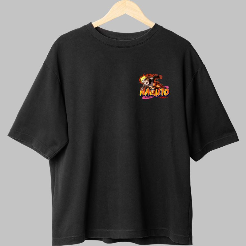 Tricou Anime Naruto Fire of Will negru fata