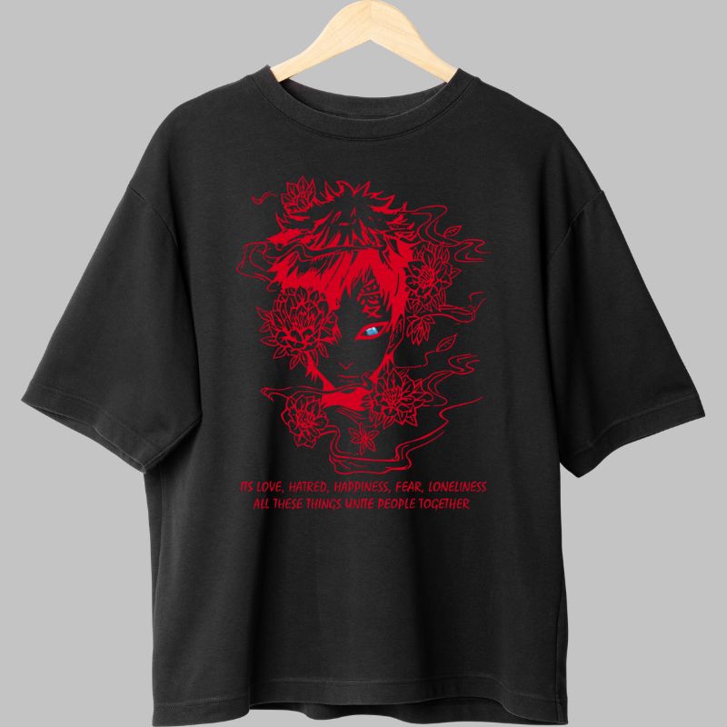 Tricou Anime Naruto Gaara A Lot Of Feelings negru fata