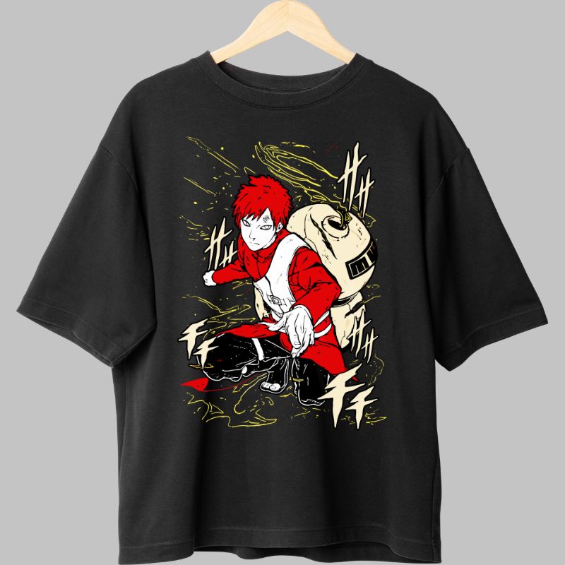Tricou Anime Naruto Gaara The Explorer negru fata