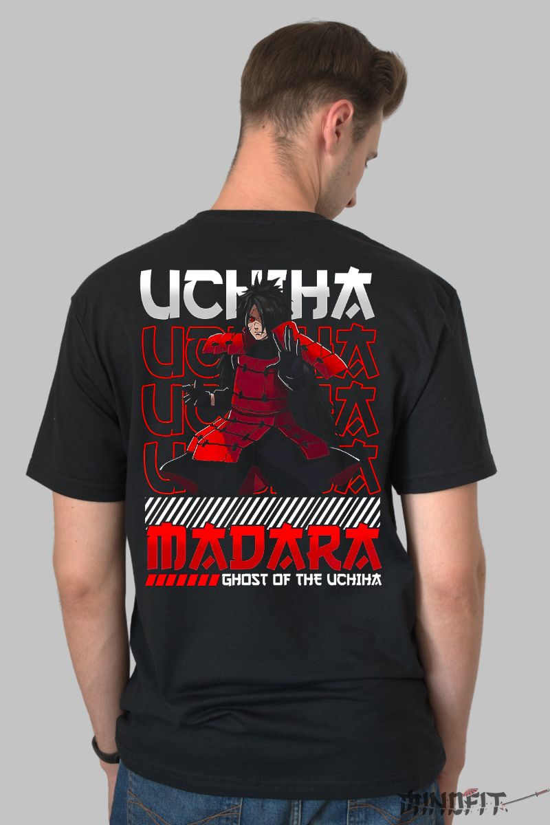 Tricou Anime Naruto Ghost Madara Of The Uchiha barbat negru spate