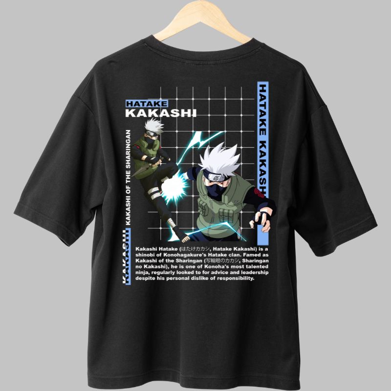 Tricou Anime Naruto Hatake Kakashi negru spate