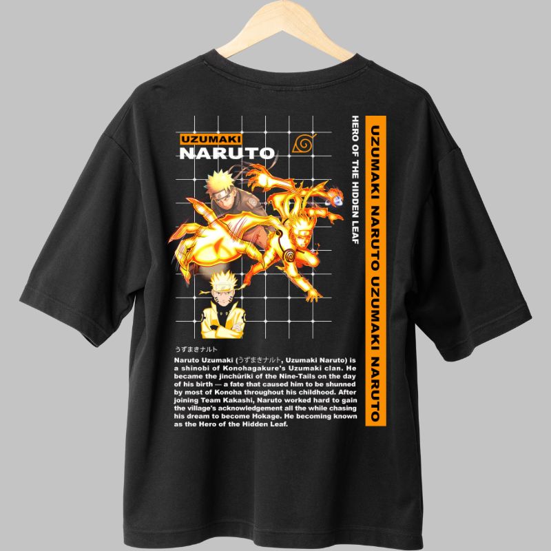 Tricou Anime Naruto Hero of The Hidden negru spate