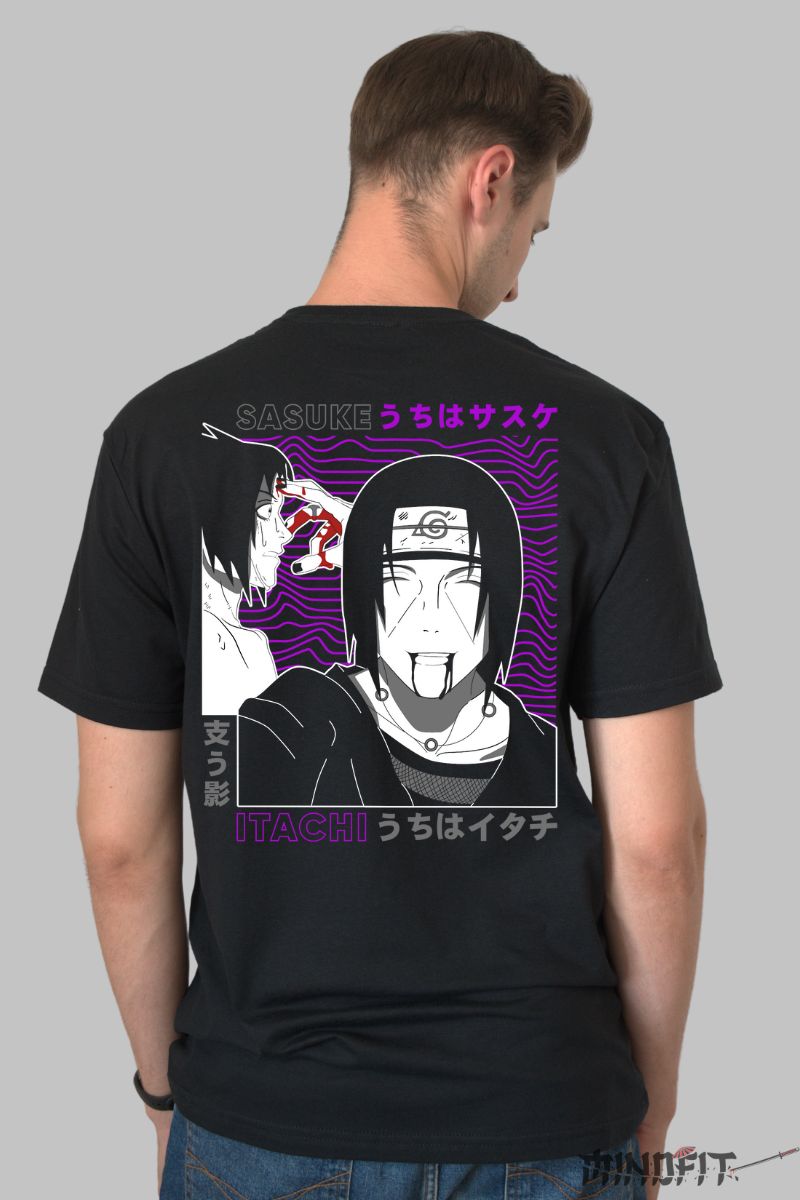 Tricou Anime Naruto Itachi Emotion And Destiny barbat negru spate