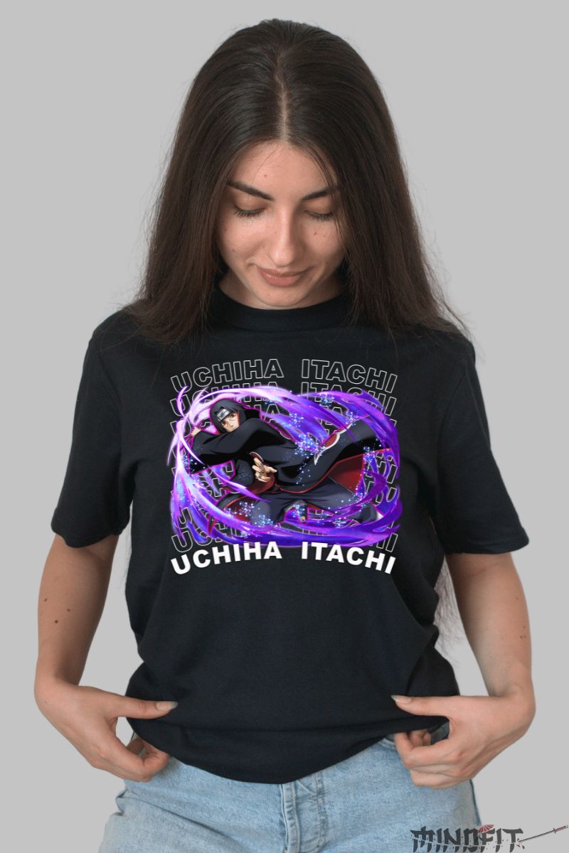 Tricou Anime Naruto Itachi Uchiha Defense dama negru fata