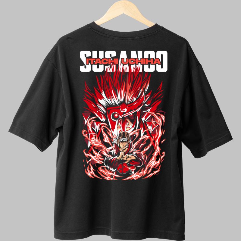 Tricou Anime Naruto Itachi Uchiha Susanoo negru spate