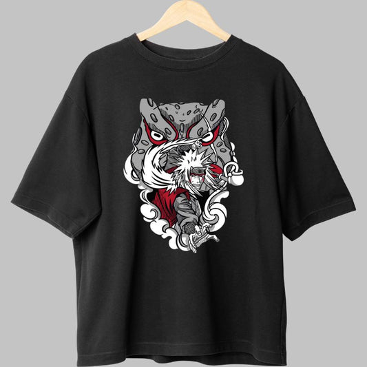 Tricou Anime Naruto Jiraya Legendary Sannin negru fata