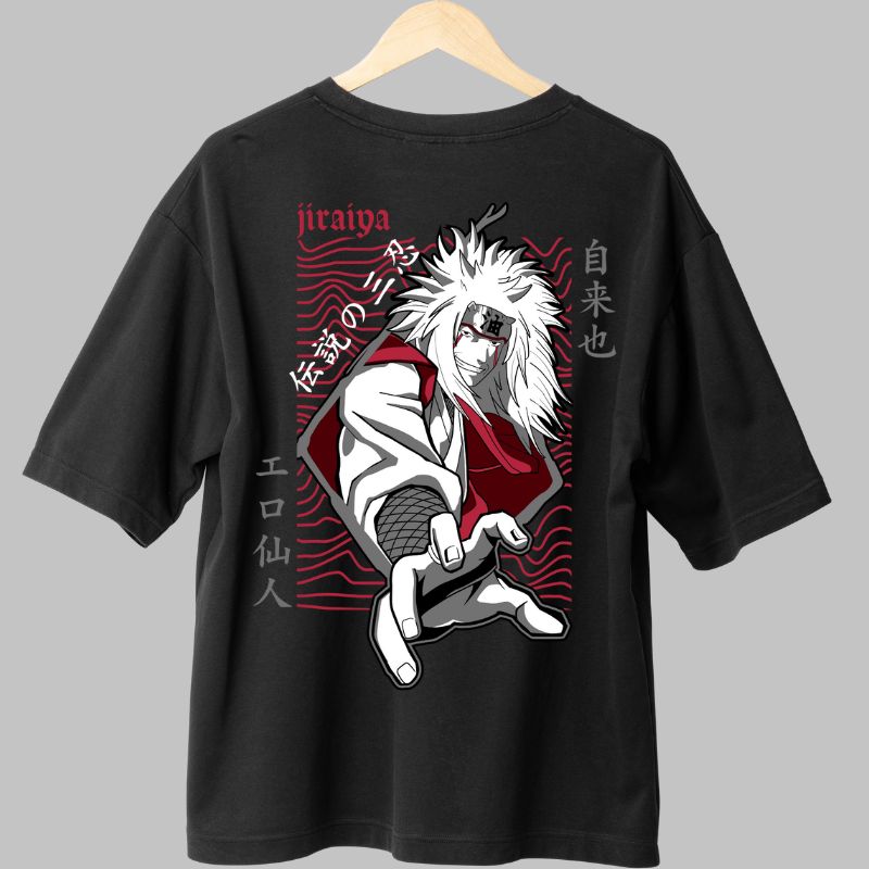 Tricou Anime Naruto Jiraya Legendary Sannin negru spate