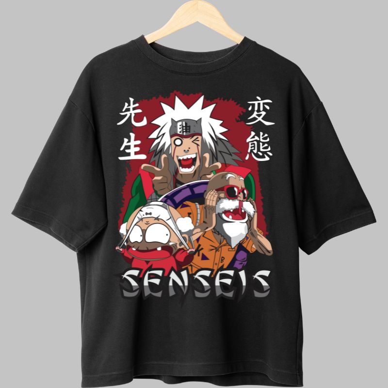Tricou Anime Naruto Jiraya Senseis negru fata