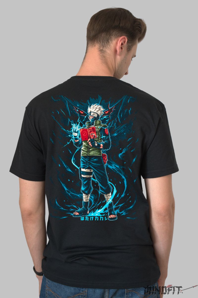 Tricou Anime Naruto Kakashi "Read To Be Stronger" barbat negru spate