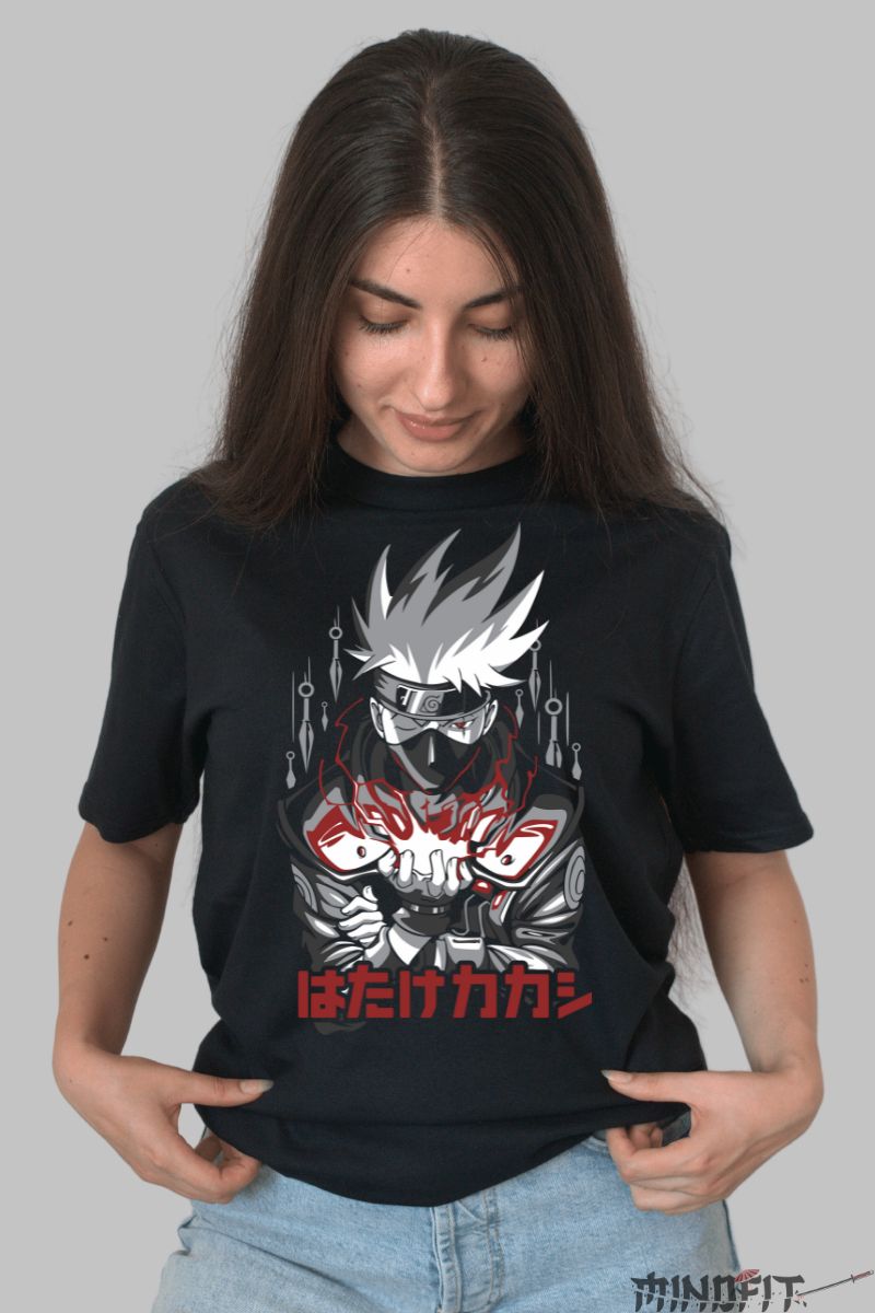 Tricou Anime Naruto Kakashi The Hero Of The Shadows dama negru fata