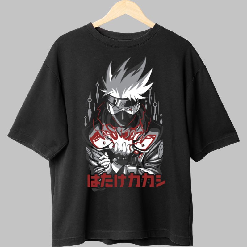 Tricou Anime Naruto Kakashi The Hero Of The Shadows negru fata