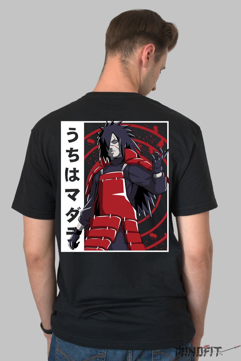 Tricou Anime Naruto Madara The Powerful barbat negru spate