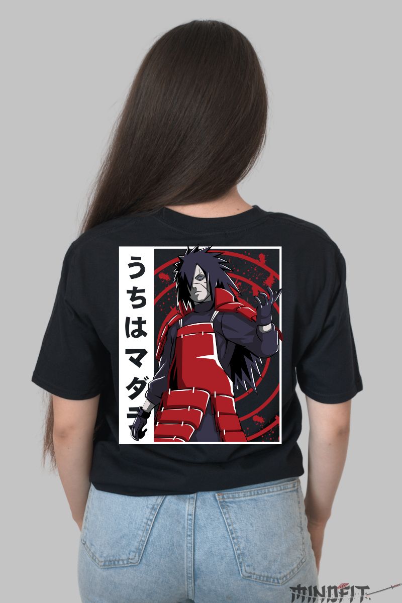 Tricou Anime Naruto Madara The Powerful dama negru spate