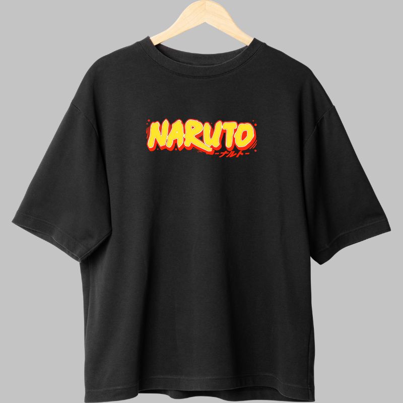 Tricou Anime Naruto Ninja Stance negru fata