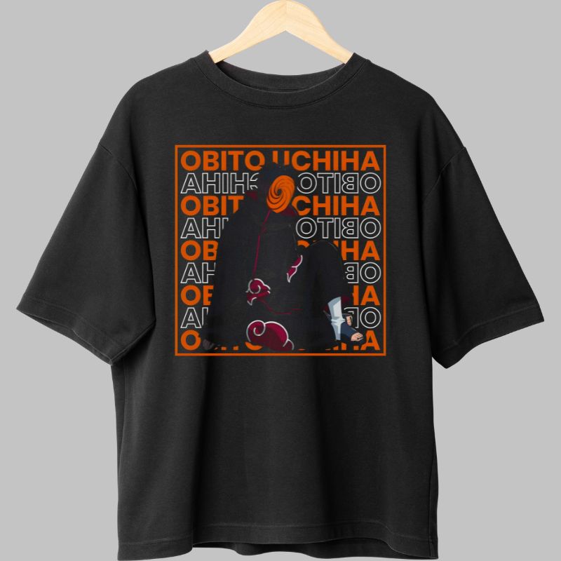 Tricou Anime Naruto Obito Uchiha negru fata