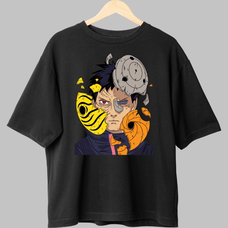 Tricou Anime Naruto Obito's Hidden Face negru fata