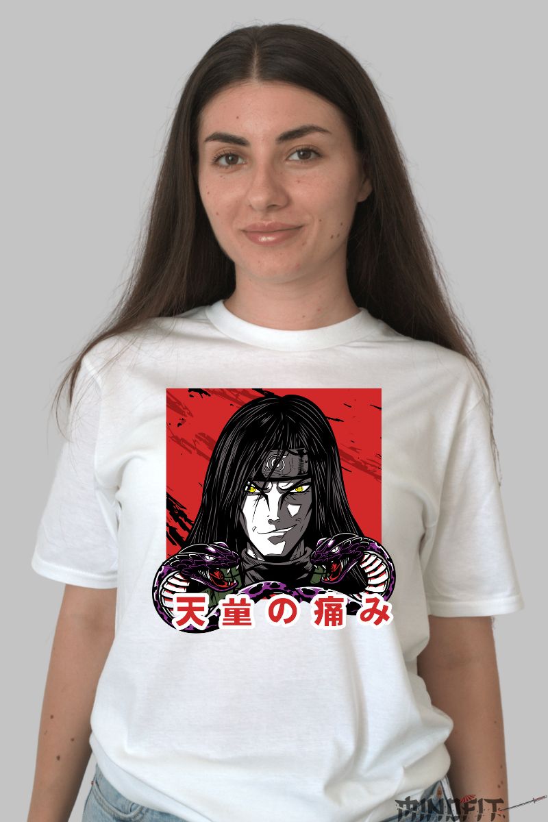 Tricou Anime Naruto Orochimaru And Pain dama alb fata