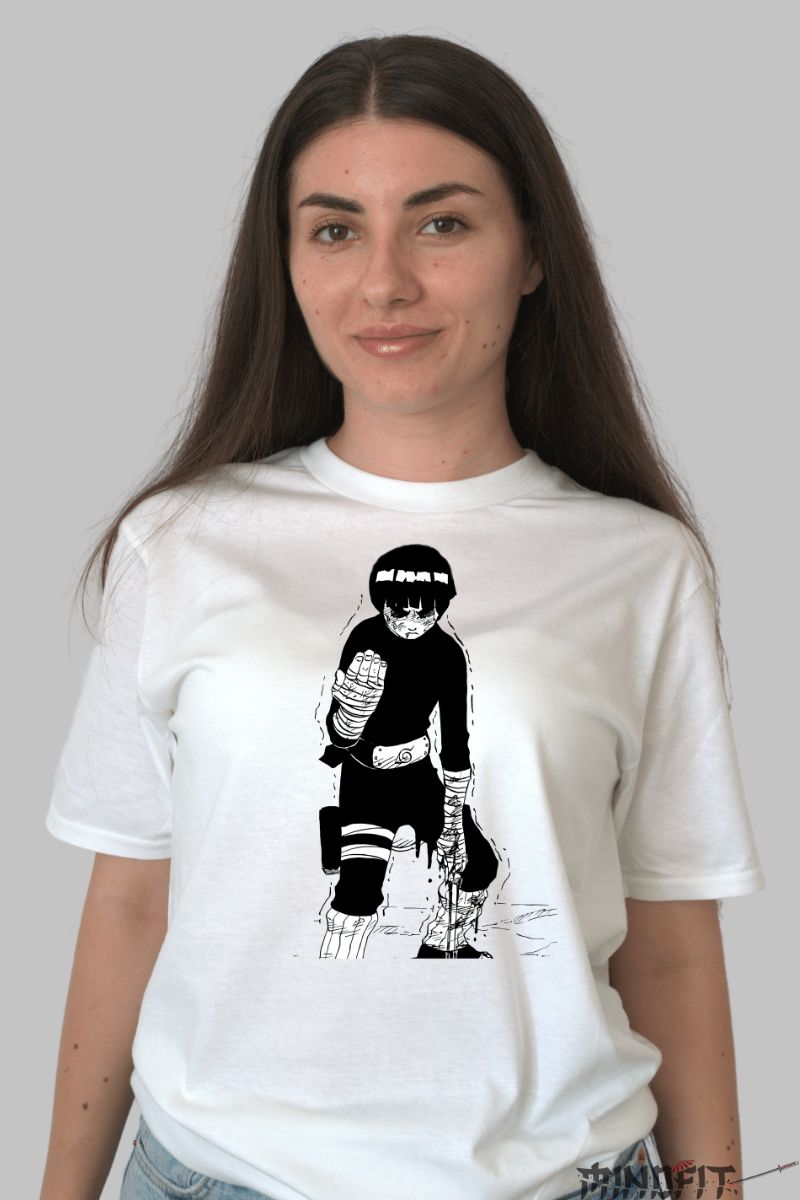 Tricou Anime Naruto Rock Lee At The End Of His Rope dama alb fata