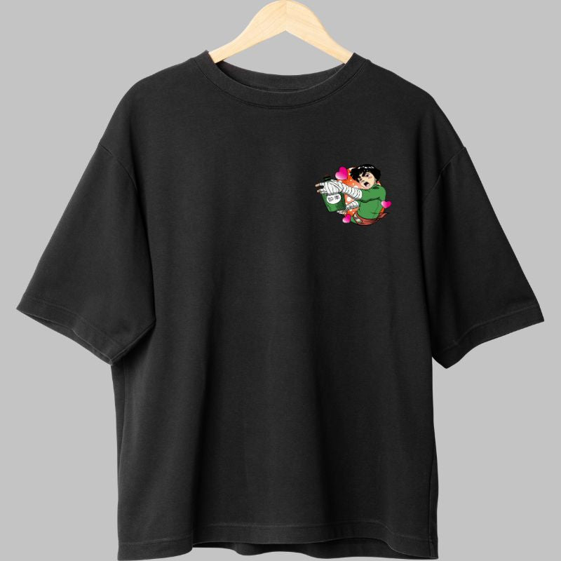 Tricou Anime Naruto Rock Lee Gejimayu negru fata