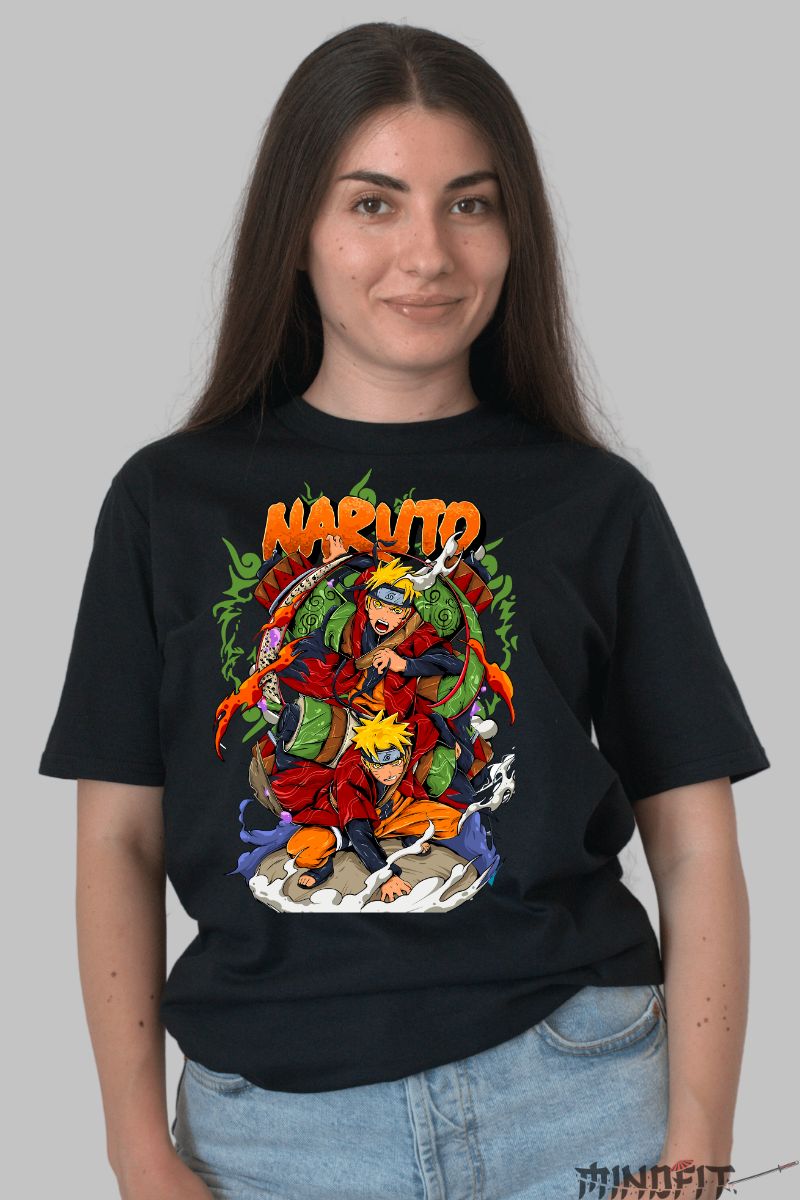 Tricou Anime Naruto Supreme Invocation dama negru fata