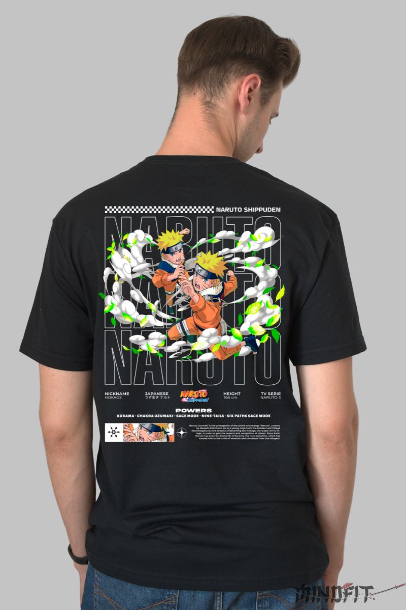 Tricou Anime Naruto To The Double barbat negru spate